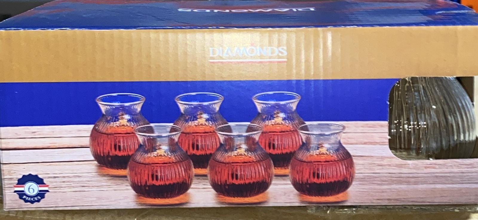TEEGLAS 6ER MIT STREIFEN